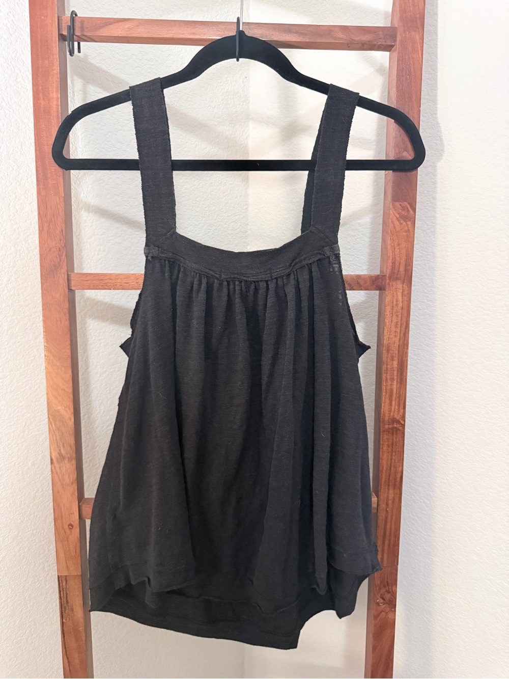 We The Free Black Gathered Tank Top with Wide Straps - Picture 3 of 5